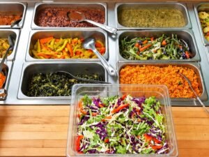 Mr D's Health Food: hot food counter