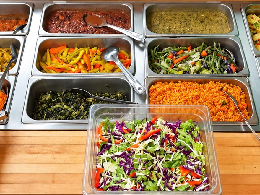 Mr D's Health Food: hot food counter